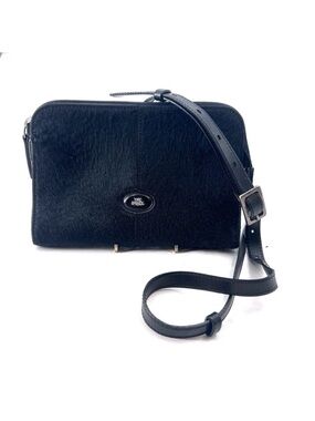 Vintage The Bridge Black Leather & Cowhide Small Crossbody Handbag Purse - RARE!